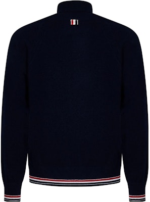 Thom Browne Sweater Navy Lengan Panjang Turtleneck dengan Trim Garis. MKA484A-Y2001-415 Buy Thom Browne Sweater Navy Lengan Panjang Turtleneck dengan Trim Garis. MKA484A-Y2001-415