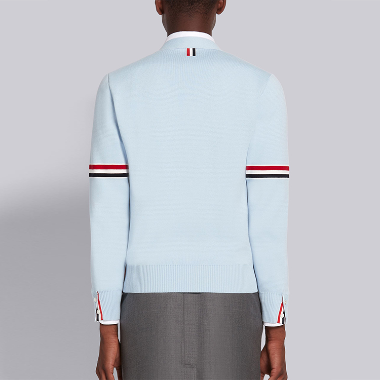 Thom Browne Striped V-Neck Cotton Knit Cardigan Light Blue Men’s Sweater MKC310A-Y3007-480 圖 5