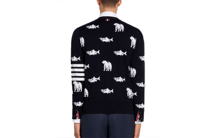 Thom Browne Striped V-Neck Sweater Black MKC350A-Y1002-415 圖 3