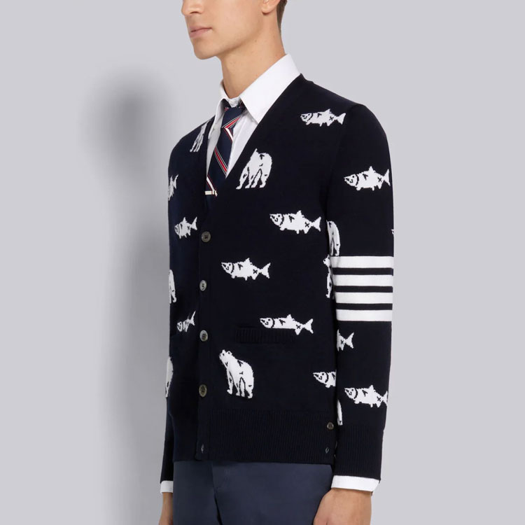 Thom Browne Striped V-Neck Sweater Black MKC350A-Y1002-415 圖 5