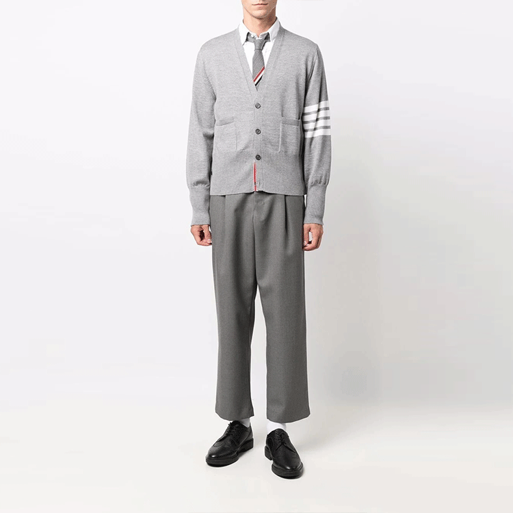 Thom Browne Striped V-Neck Sweater Gray MKC370-AY1002-055 圖 5