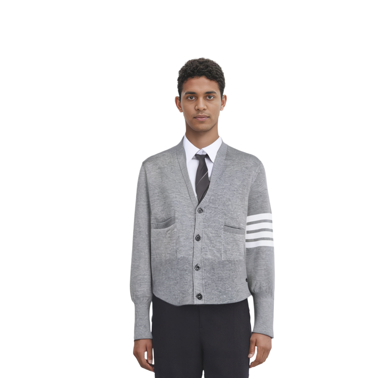 Thom Browne Striped V-Neck Sweater Gray MKC370-AY1002-055 圖 6