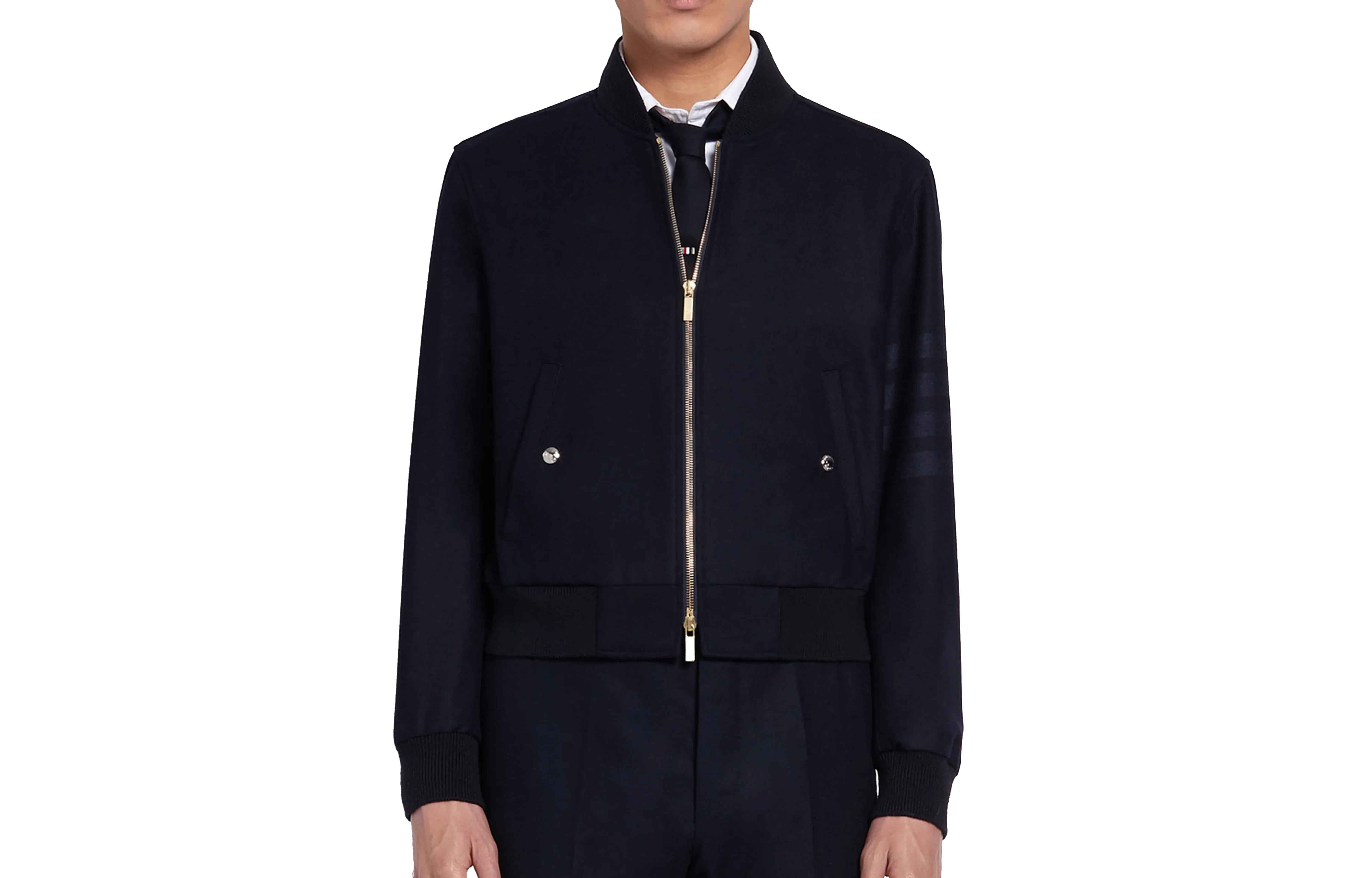 Thom Browne Striped Wool Flight Jacket MJO030A-06393-415