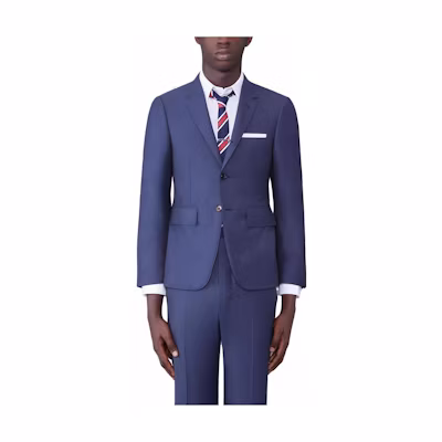 Thom Browne Super 120's Twill Classic Sport Coat Single-Breasted Blazer Blue MJC001A-F0371-440