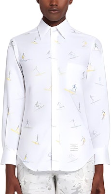 Camisa Manga Larga Blanca Thom Browne Surf Gráfico Bordado. MWL001A-07197-100 Buy Camisa Manga Larga Blanca Thom Browne Surf Gráfico Bordado. MWL001A-07197-100