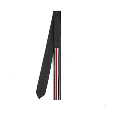 Thom Browne TB Slim Chalk Stripe Tie - Dark Gray MNL001A-06321-025