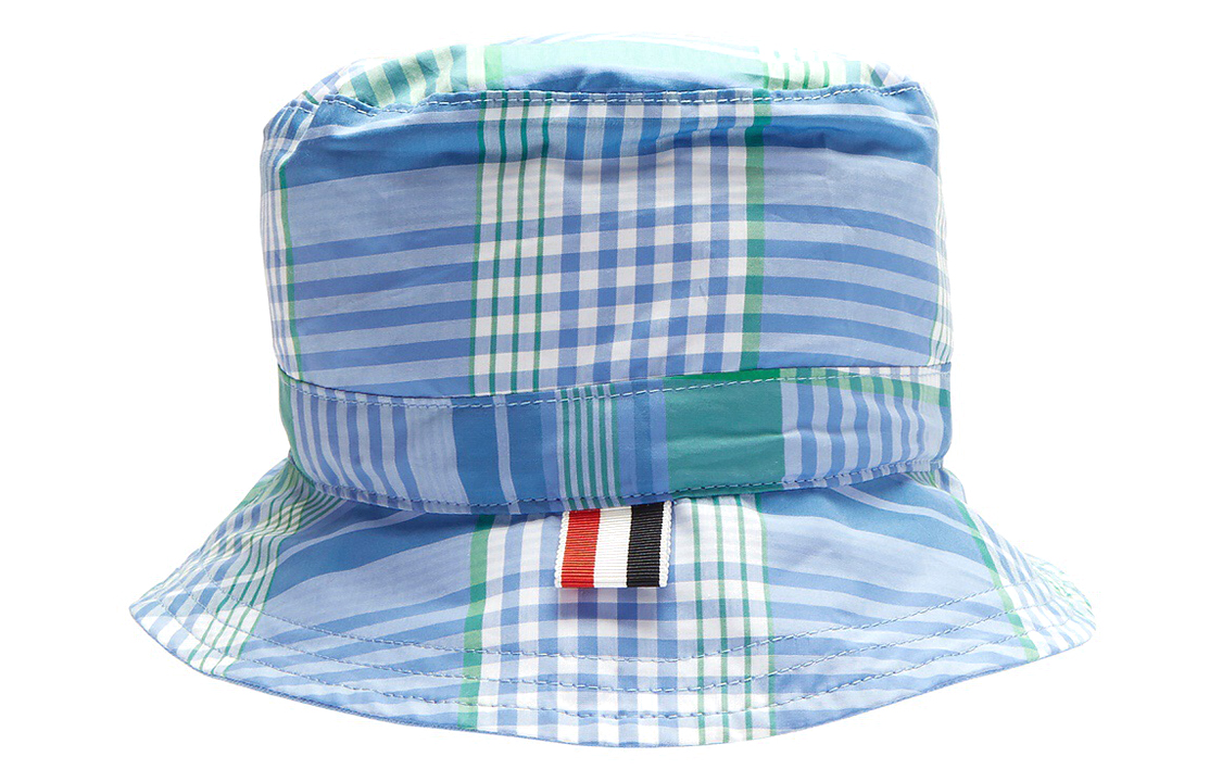 Shop トムブラウン TB チェック柄 バケットハット ユニセックス ブルー MHC310A-02939 470
