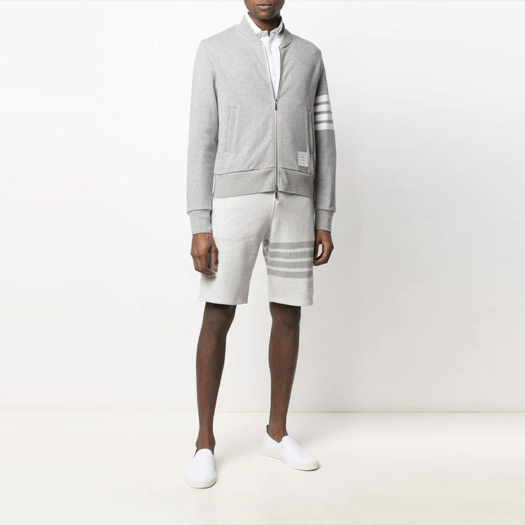 Lookbook Thom Browne TB Classic Four-Stripe Athletic Fall Winter Jacket Men’s Gray MJT280A-00535-055