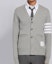 Lookbook Thom Browne TB Gris Suéter Cárdigan de Cuatro Rayas - Estilo Clásico Primavera MJT167A-00535-055