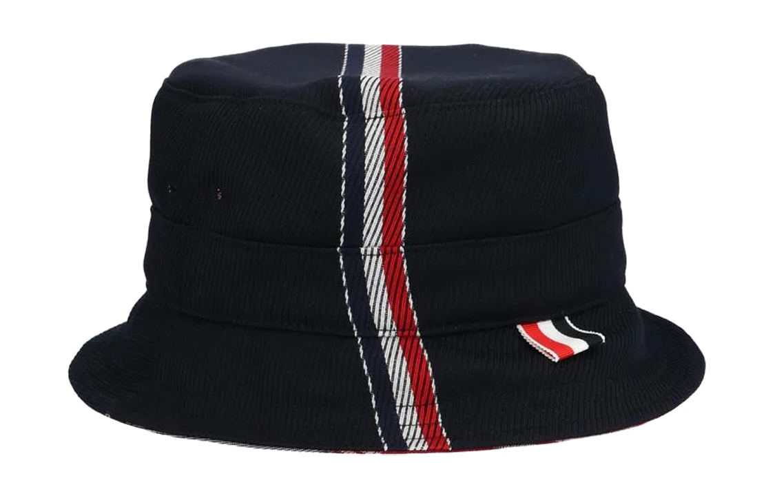 Order トムブラウン TB ソリッドカラーフィッシャーマンハット トリコロールアクセント ネイビー ユニセックス MHC299F04906