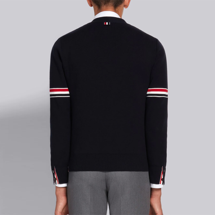 Details for Thom Browne TB SS21经典常春藤条纹V领针织毛衣海军蓝 MKC310A-Y3007-415