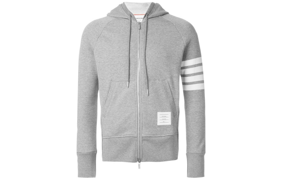 Order 톰브라운 TB SS22 클래식 4-바 스트라이프 드로스트링 후디 가디건 자켓 그레이 남성용 JM-MJT022H-00535-068