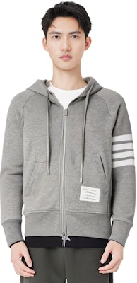 톰브라운 TB SS22 클래식 4-바 스트라이프 드로스트링 후디 가디건 자켓 그레이 남성용 JM-MJT022H-00535-068 Details for 톰브라운 TB SS22 클래식 4-바 스트라이프 드로스트링 후디 가디건 자켓 그레이 남성용 JM-MJT022H-00535-068