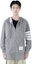 Sizing 톰브라운 TB SS22 클래식 4-바 스트라이프 드로스트링 후디 가디건 자켓 그레이 남성용 JM-MJT022H-00535-068