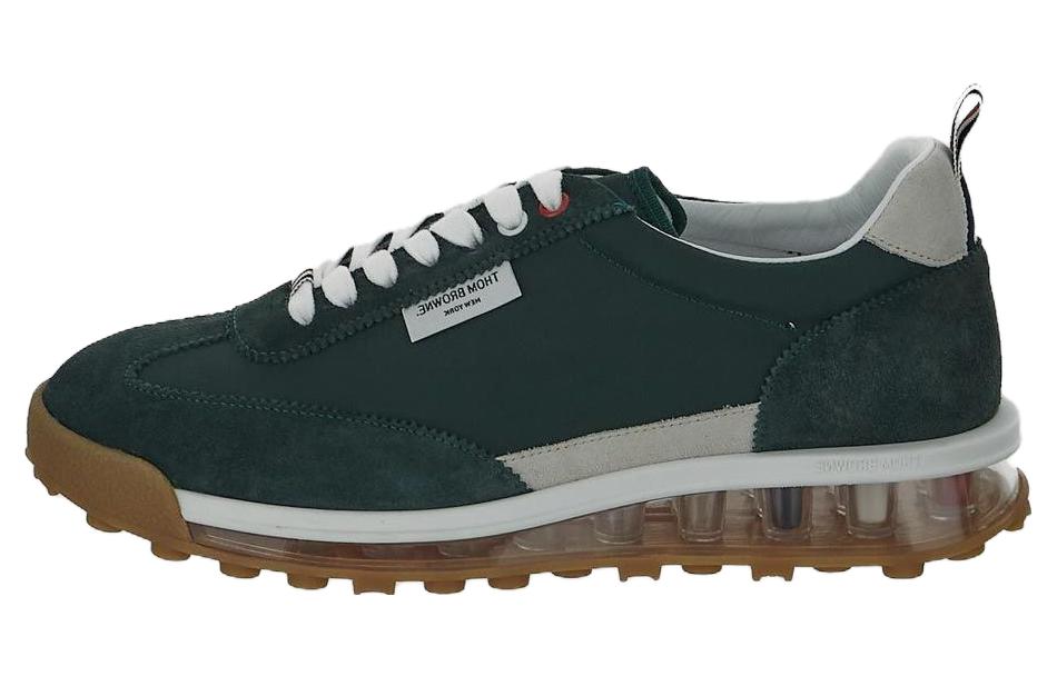 Buy THOM BROWNE 湯姆·布朗 Tech 帆布皮革 舒適系帶 減震防滑耐磨 低幫 生活休閒鞋 男款 深綠色