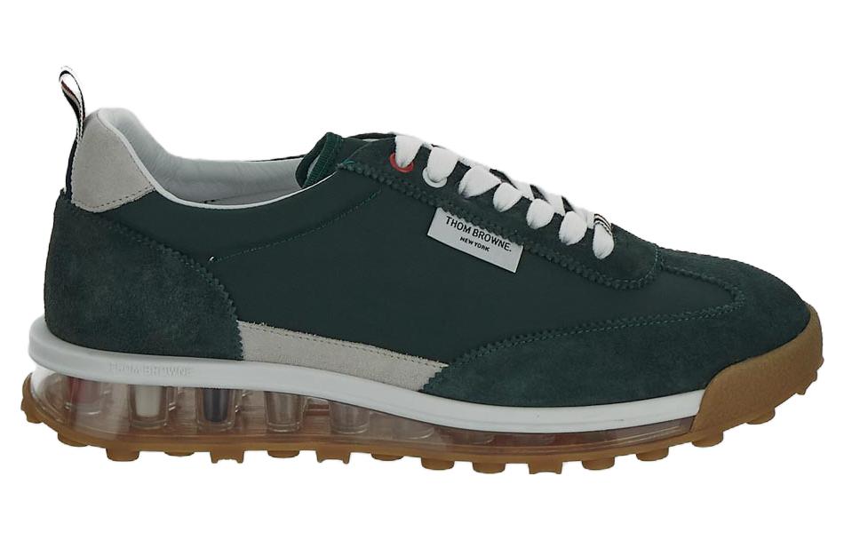 Order THOM BROWNE 湯姆·布朗 Tech 帆布皮革 舒適系帶 減震防滑耐磨 低幫 生活休閒鞋 男款 深綠色