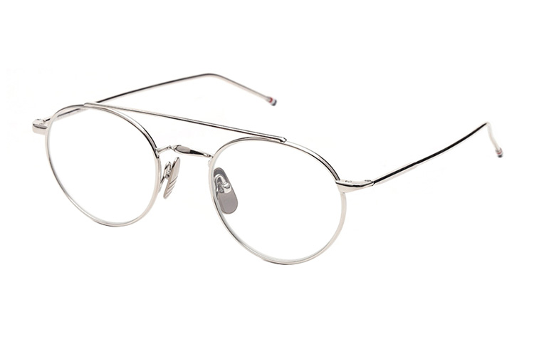 Shop Thom Browne Bingkai Cermin Mata Lelaki Titanium Oval Optikal. TB101