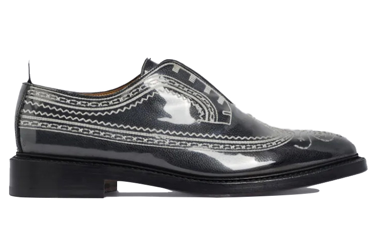 Order THOM BROWNE 卵石紋 Trompe L'oeil 正裝皮鞋 黑色