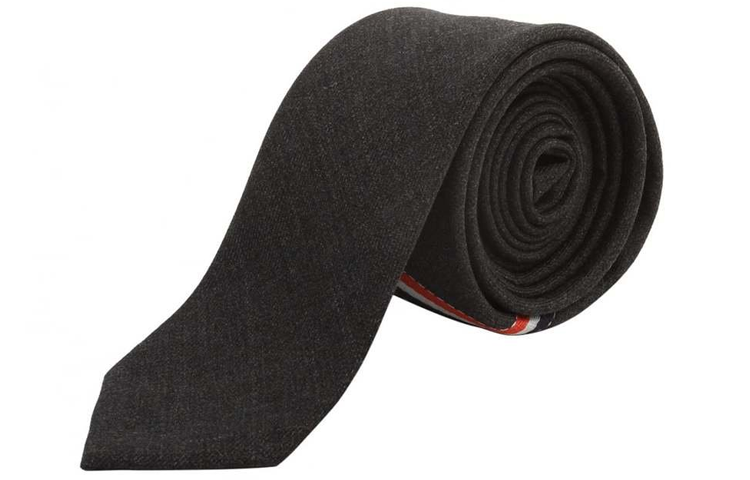 Lookbook トムブラウン ツイルストライプタイ ユニセックス カップルスタイル ダークグレー MNL021A-00626-025