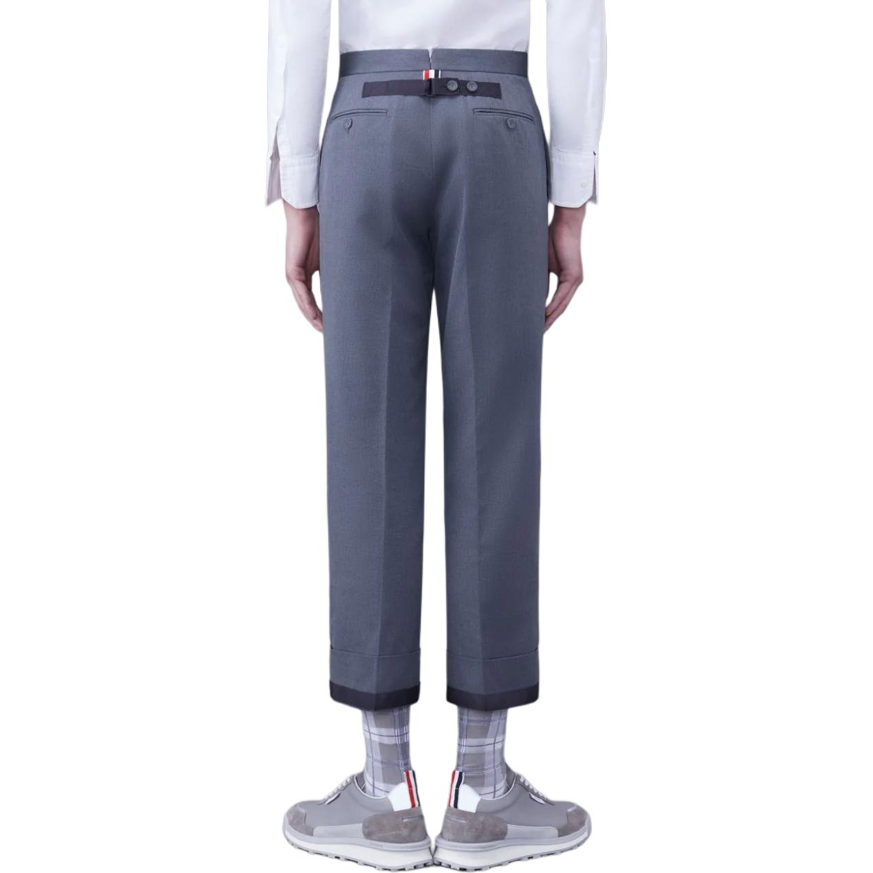 THOM BROWNE Typewriter Cloth Classic Grey Straight-Cut Cropped Trousers Men. MTC214A-04502-035 圖 4
