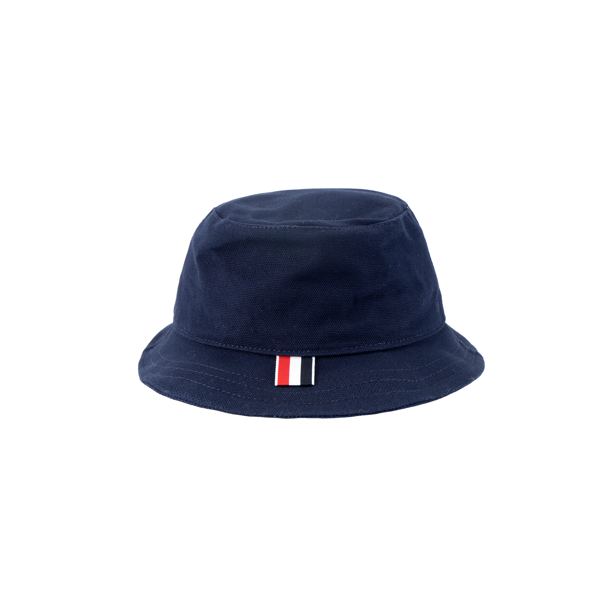Thom Browne Unisex Blue Cotton Bucket Hat with Stripes. MHC327A06305415