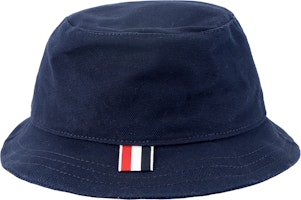 Thom Browne Unisex Blue Cotton Bucket Hat with Stripes. MHC327A06305415 Thom Browne Unisex Blue Cotton Bucket Hat with Stripes. MHC327A06305415