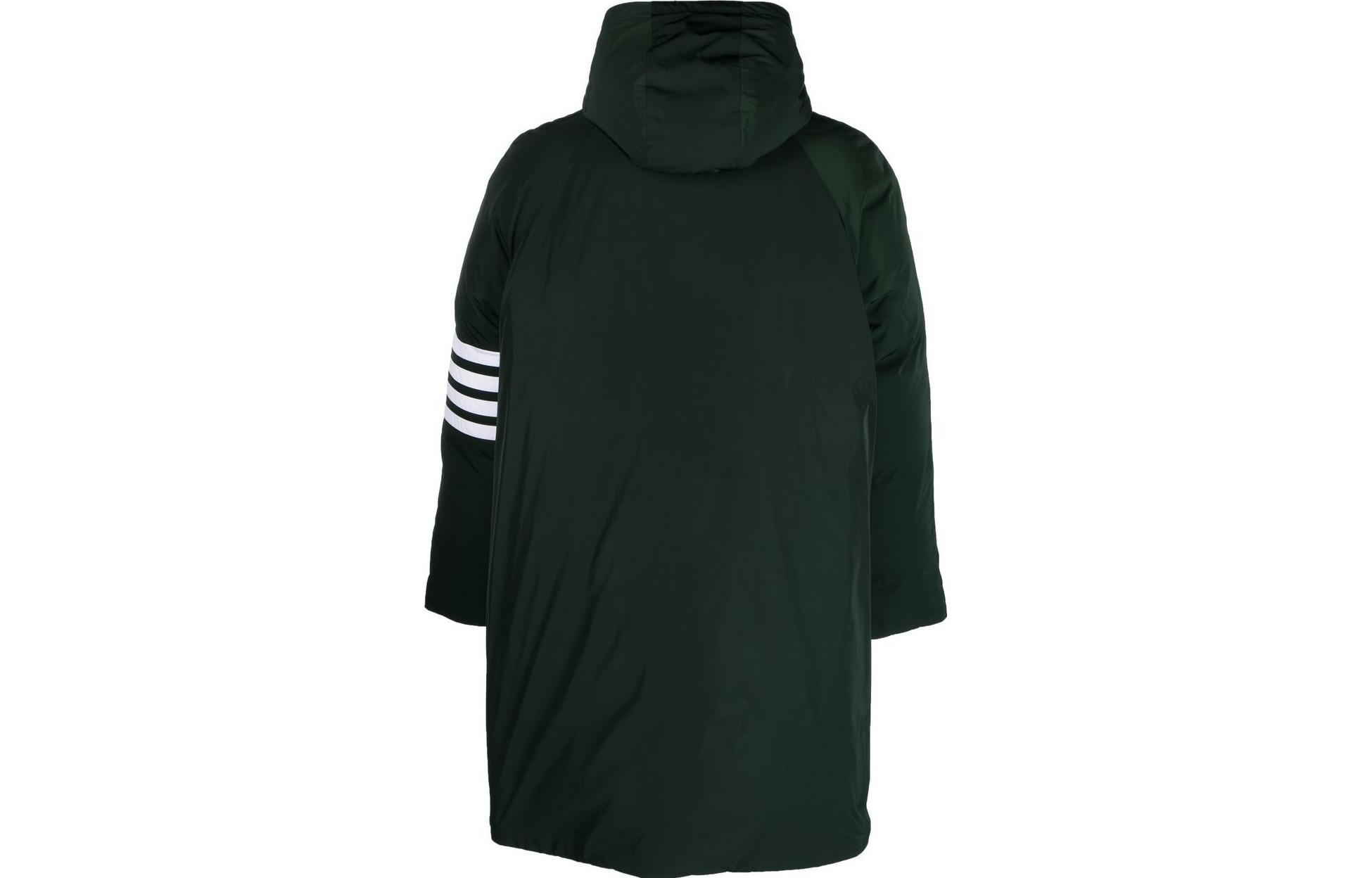 THOM BROWNE Unisex Green Fleece-Lined Raglan Parka Jacket Casual Wear MOD064X07259310 圖 3