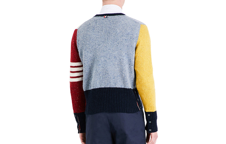 Thom Browne V-Neck Button-Up Cardigan Sweater Colorblock MKC084F-00278-996 圖 3