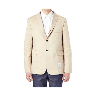 Thom Browne V-Neck Single-Breasted Jacket Beige MJU426A-01443-250