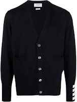 Thom Browne V-Neck Striped Knit Sweater Blue - MKC378A-Y1002-415 Thom Browne V-Neck Striped Knit Sweater Blue - MKC378A-Y1002-415