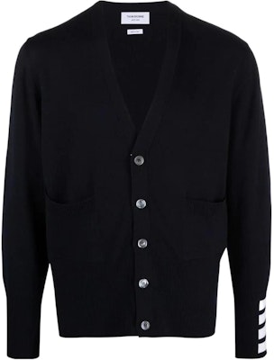 Suéter de Punto con Cuello en V a Rayas Azul Thom Browne. MKC378A-Y1002-415 Buy Suéter de Punto con Cuello en V a Rayas Azul Thom Browne. MKC378A-Y1002-415