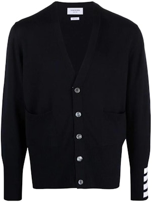 Suéter de Punto con Cuello en V a Rayas Azul Thom Browne. MKC378A-Y1002-415 Order Suéter de Punto con Cuello en V a Rayas Azul Thom Browne. MKC378A-Y1002-415