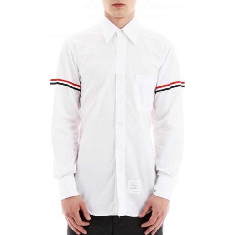 Thom Browne White Button-Down Shirt with Arm Bands MWL150E-00906-114 圖 6