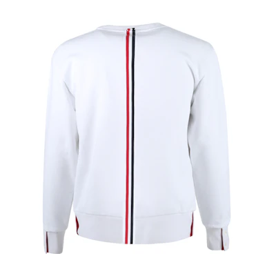 Thom Browne White Crewneck Sweatshirt with Back 3-Stripes MJT085A-03377-100