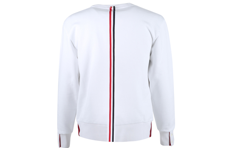 Order Sudadera Blanca Thom Browne con Cuello Redondo y 3 Rayas en la Espalda. MJT085A-03377-100