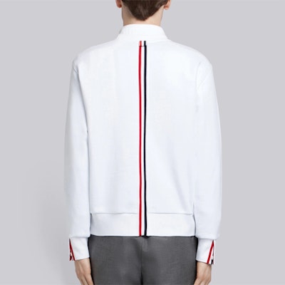 Sudadera Blanca Thom Browne con Cuello Redondo y 3 Rayas en la Espalda. MJT085A-03377-100 Purchase Sudadera Blanca Thom Browne con Cuello Redondo y 3 Rayas en la Espalda. MJT085A-03377-100