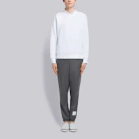 Sizing 톰브라운 화이트 크루넥 맨투맨 백 3-스트라이프 MJT085A-03377-100