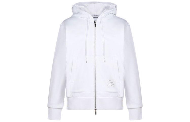 Thom Browne White Hoodie Jacket with Back Stripe - Athletic Style MJT153A-03377-100 圖 2