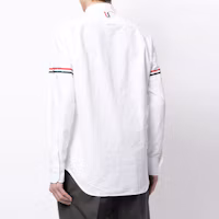 Purchase Thom Browne 白色長袖條紋細節襯衫。 MWL150E-06177-100