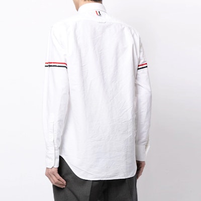 Camisa Blanca Thom Browne Manga Larga con Detalle de Rayas. MWL150E-06177-100 Purchase Camisa Blanca Thom Browne Manga Larga con Detalle de Rayas. MWL150E-06177-100