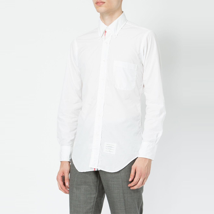 Shop Thom Browne 白色長袖純棉襯衫 MWL218A-02571-100