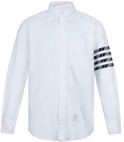 THOM BROWNE White Oxford Long Sleeve Shirt with Four Stripes MWL374A-06177-100 THOM BROWNE White Oxford Long Sleeve Shirt with Four Stripes MWL374A-06177-100