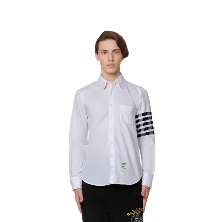 Details for 汤姆布朗 白色四条纹长袖牛津衬衫 MWL374A-06177-100