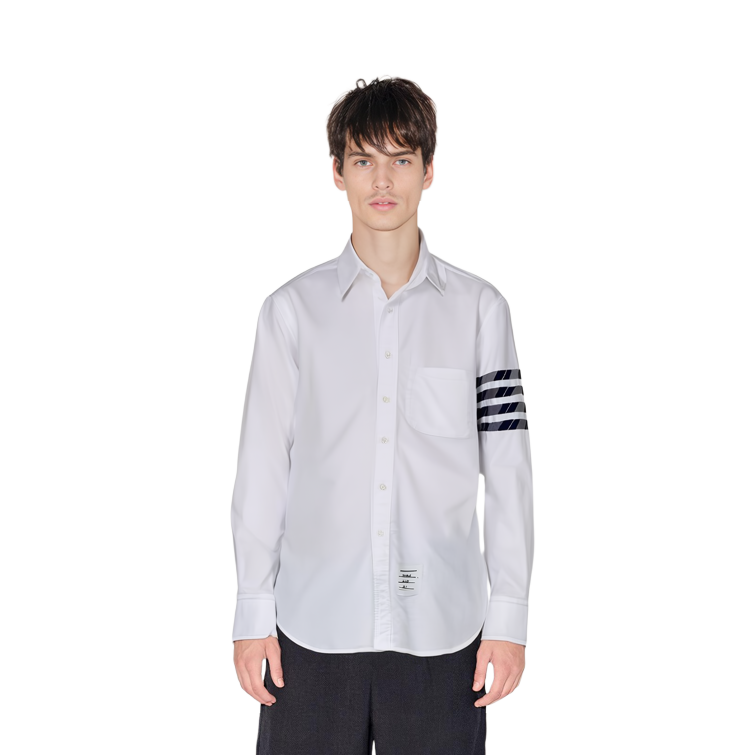 Sizing 汤姆布朗 白色四条纹长袖牛津衬衫 MWL374A-06177-100