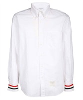 Thom Browne White Oxford Shirt with Satin Cuffs MWL289A-00139-100 Thom Browne White Oxford Shirt with Satin Cuffs MWL289A-00139-100