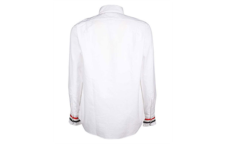 Lookbook Camisa Blanca Oxford Thom Browne con Puños de Satén. MWL289A-00139-100