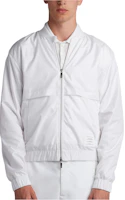 Thom Browne White Rwb Stripe Ripstop V-Neck Bomber Jacket MJT079A-03215-100 Thom Browne White Rwb Stripe Ripstop V-Neck Bomber Jacket MJT079A-03215-100