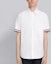 Lookbook Thom Browne Kemeja Putih Lengan Pendek dengan Manset Garis. MWS245A-00139-100