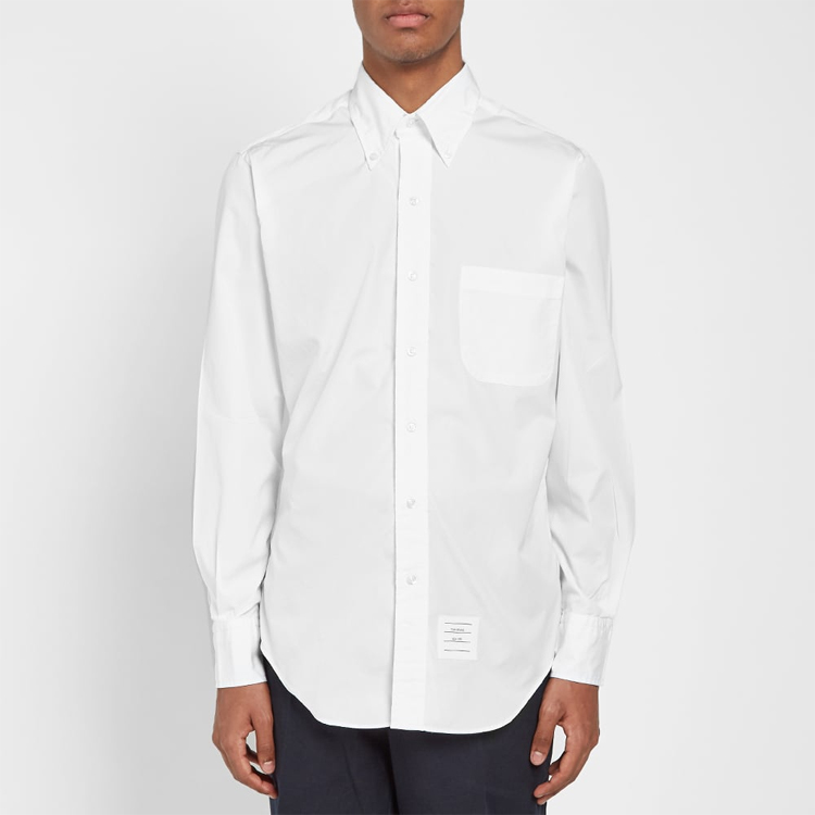 Thom Browne White Silk-Cuff Cotton Shirt Long Sleeve MWL010E-00906-114 圖 3
