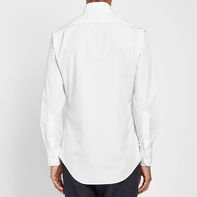 Thom Browne White Silk-Cuff Cotton Shirt Long Sleeve MWL010E-00906-114 圖 4